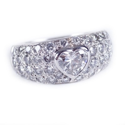 Lady's BVLGARI Heart Shape Diamond Ring